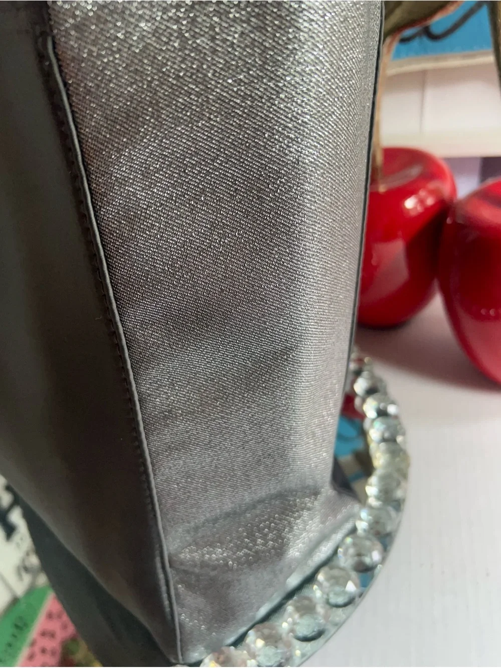 Coach Black with Shimmery Silver Side Panels tote bag